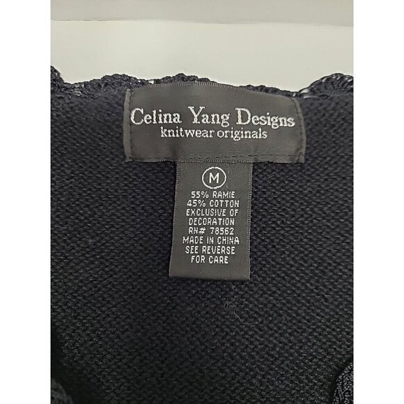 Celina Yang Designs Knitwear Originals Sweater Women's Size M Embroidered Floral - Picture 5 of 7
